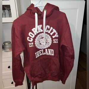 NWT Cork City Ireland Maroon Hoodie Sweatshirt